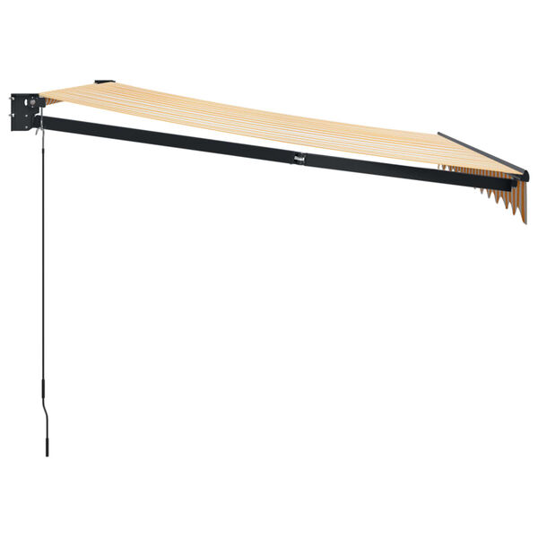 vidaXL Прибираща се тента жълто и бяло 3,5x2,5 м плат и алуминий