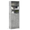 vidaXL Висок шкаф с LED, Бетонно сиво, 69x32,5x200 см инженерно дърво