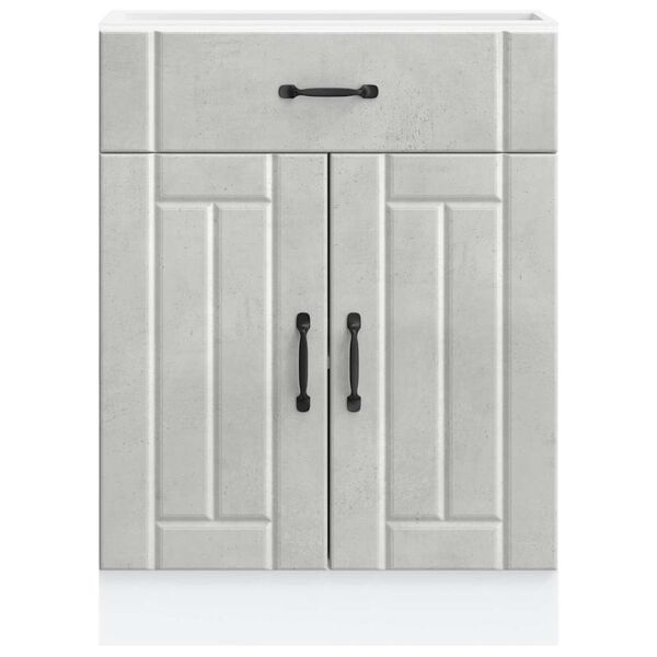 vidaXL Кухненски шкаф Lucca, бетонно сив, инженерно дърво