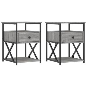vidaXL Нощни шкафчета 2 бр сив сонома 40x42x55 см инженерно дърво