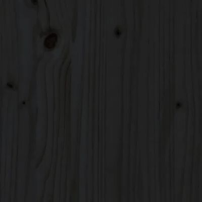 vidaXL Нощно шкафче, черно, 40x34x35 см, борово дърво масив