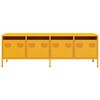 vidaXL ТВ шкаф горчица жълто 135x39x43,5 см студеновалцувана стомана