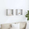 vidaXL Стенни кубични рафтове, 2 бр, бетонно сиви, 30x15x30 см
