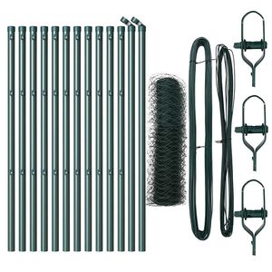 vidaXL Стълб за ограда. Зелен