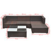 vidaXL Градински лаундж комплект с възглавници 5 части кафяв полиратан