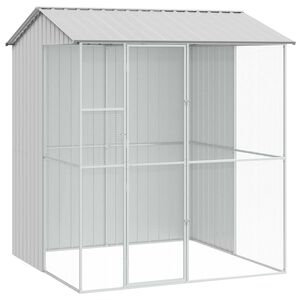 vidaXL Клетка за птици Сив 215 x 210 x 247 см Галванизирана стомана
