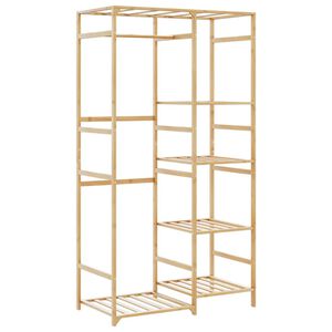 vidaXL Закачалка за дрехи с рафтове 100x50x184,5 см, бамбук