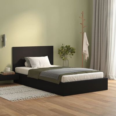 vidaXL Табла за легло, черна, 120x1,5x80 см, инженерна дървесина