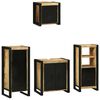 vidaXL Комплект мебели за баня 4 бр. Кафяв и черен 40 x 35 x 90 см
