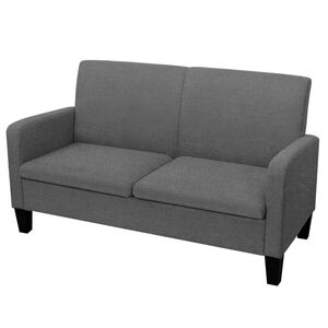 vidaXL Двуместен диван, 135х65х76 см, тъмносив