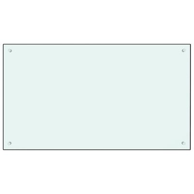 vidaXL Кухненски гръб, бял, 100x60 см, закалено стъкло