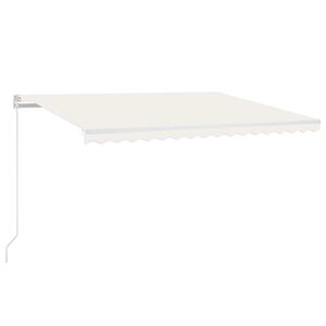vidaXL Автоматичен сенник, LED и сензор за вятър, 450x300 см, кремав