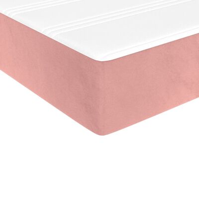 vidaXL Матрак за легло с покет пружини розов 100x200x20 см кадифе