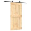 vidaXL Преплъзваща се врата Естествено и черно 95 x 210 cm