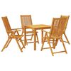 vidaXL Градински трапезен комплект от 5 части, 85x85x74 см, акациево дърво масив