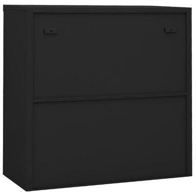 vidaXL Офис шкаф с плъзгаща се врата, антрацит, 90x40x90 см, стомана