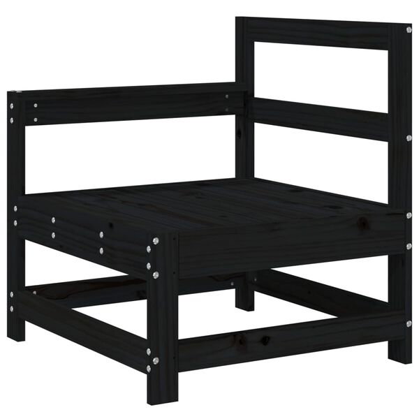 vidaXL Градински ъглови дивани, 2 бр, черни, бор масив