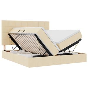 vidaXL LED легло за съхранение с матрак Кремав 180 x 200 cm Текстил
