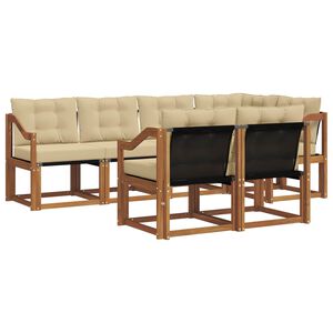 vidaXL Комплект дивани за открито 7 pcs Натурален и Бежов