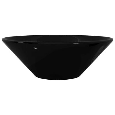 Керамична кръгла мивка за баня, черна