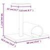 vidaXL Котешки стълб за драскане с тунел, светлосив, 60x34,5x50 см