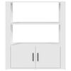 vidaXL Сайдборд, бял, 80x30x90 см, инженерно дърво
