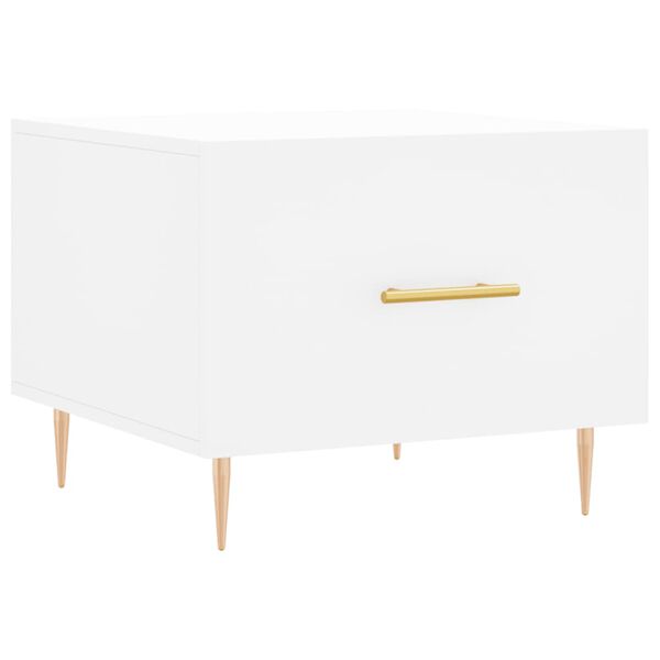 vidaXL Кафе маса, бяла, 50x50x40 см, инженерно дърво