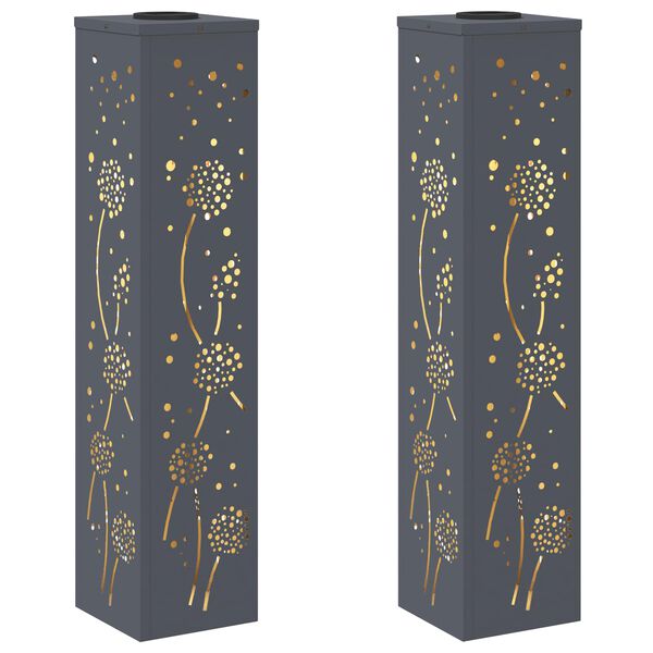 vidaXL Соларна LED светлина за пътека 2 pcs Антрацит