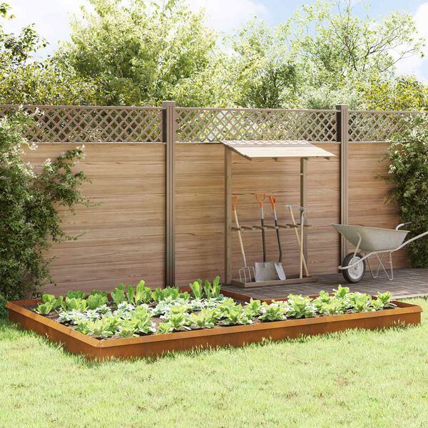 vidaXL Огради за охлюви 16 pcs Ръждясало Патинираща стомана