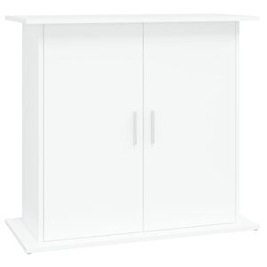 vidaXL Поставка за аквариум, бяла, 81x36x73 см, инженерно дърво
