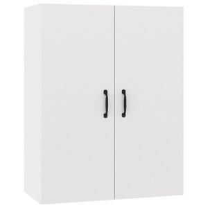 vidaXL Окачен шкаф, бял, 69,5x34x90 см, инженерно дърво