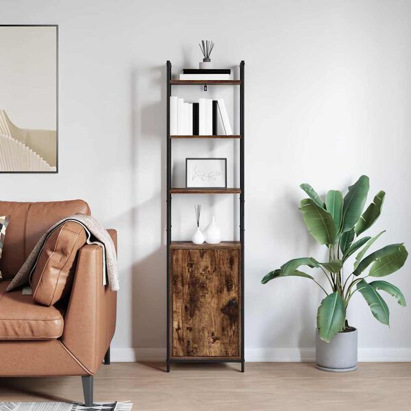 vidaXL Шкаф за книги Димян дъб 40 x 24 x 161 см Инженерно дърво