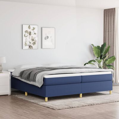 vidaXL Рамка за легло синя 200x200 см плат
