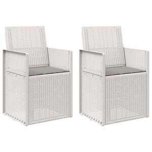vidaXL Градински Dining Столове 2 pcs Бяло и светлосиво ПП