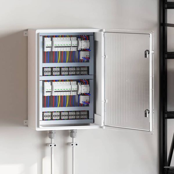 vidaXL Контролен шкаф Сив 50 x 24,5 x 70 см ABS пластмаса