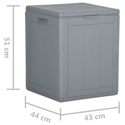 vidaXL Градинска кутия за съхранение, 90 л, сива, PP ратан