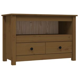 vidaXL ТВ шкаф, меденокафяв, 79x35x52 см, бор масив