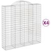 vidaXL Габионни кошници арка 4 бр 200x50x200/220 см поцинковано желязо