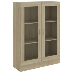 vidaXL Шкаф витрина, дъб сонома, 82,5x30,5x115 см, ПДЧ