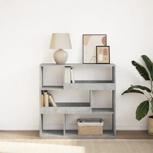 vidaXL Библиотека/разделител за стая, бетонно сива, 100x33x94,5 см
