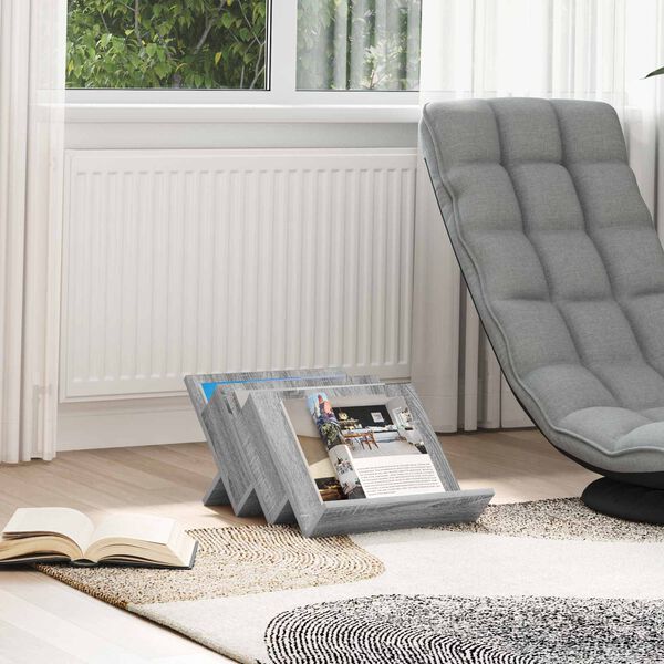 vidaXL Етажерка за списания с рафт Сив Сонома 53 x 40 x 28.5 см