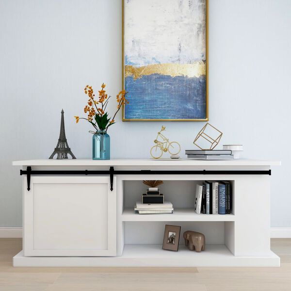 vidaXL Комплект за мини плъзгаща врата за шкаф, стомана, 183 см