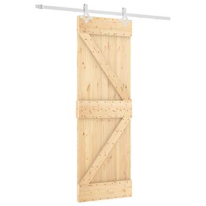 vidaXL Преплъзваща се врата 70 x 210 cm Естествено и бяло