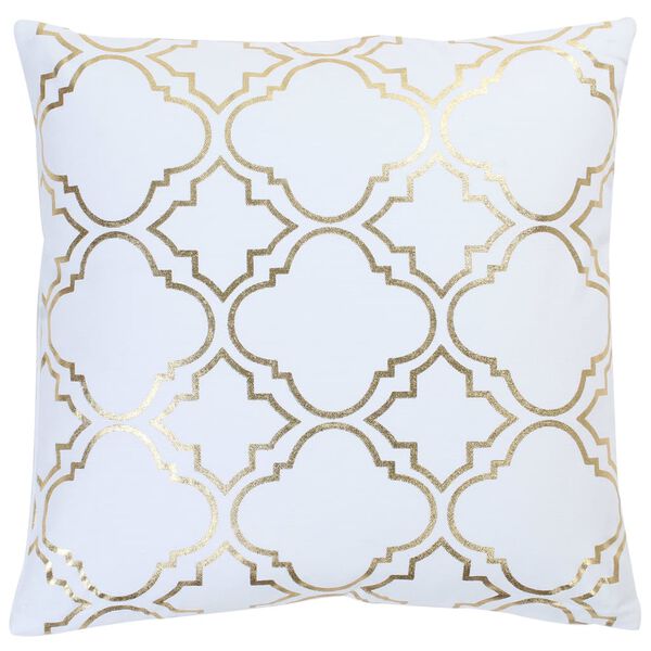 vidaXL Възглавници, 2 бр, принт фолио, бяло-златисти, 40x40 см, памук