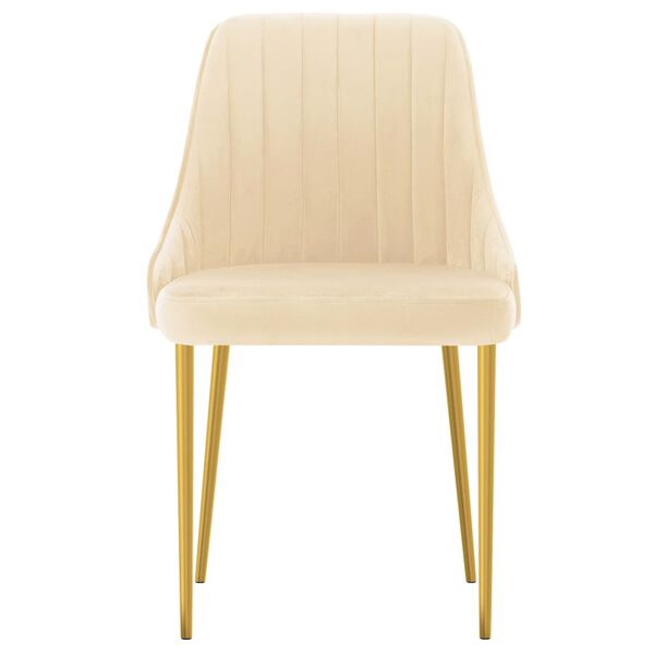 vidaXL Трапезни столове, 4 бр, кремави, кадифе