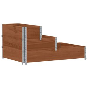 vidaXL 3-степенна повдигната леха, кафява, 120x80 см, бор масив