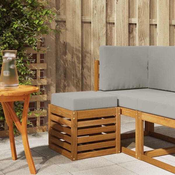 vidaXL Външна табуретка Солидно акациево дърво Естествен