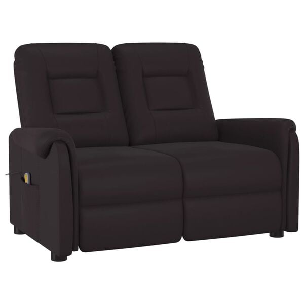 vidaXL 2-местен масажен реклайнер, черно, изкуствена кожа