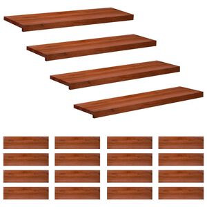 vidaXL Стъпала за стълби 20 бр. 90 x 30 x 2 cm Кафяво Солидно бук