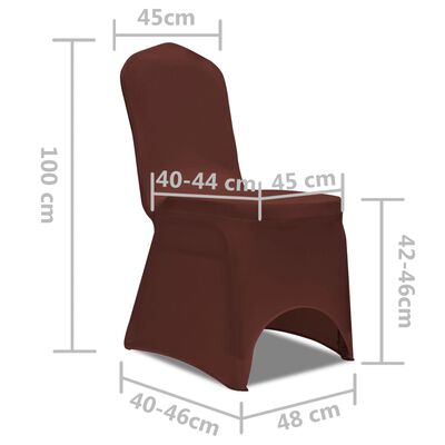 vidaXL Покривни калъфи за столове, еластични, 6 бр, кафяво